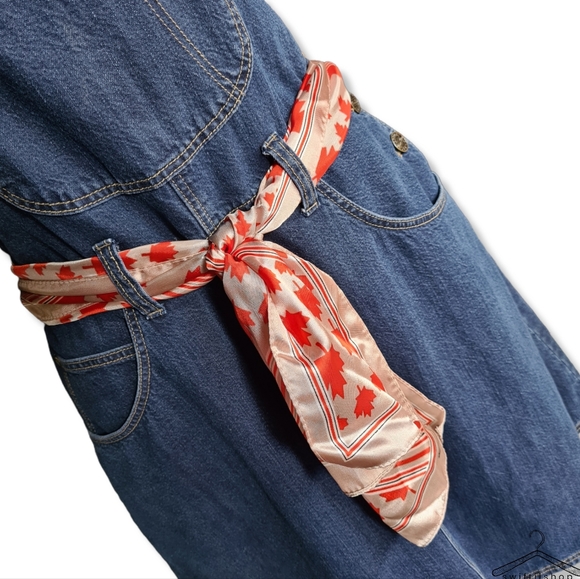 VINTAGE Size M DIAN YUN 100% Cotton Denim Blue Overall Mini Dress - Picture 8 of 10